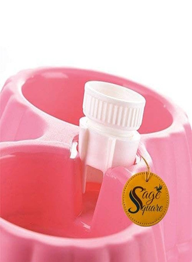 Sage Square Dog Bowl 2 in 1, Anti Slip, Food Bowl & Water Bowl Every Day Use, Easty to Clean, for Dog/Cat/Puppy/Kitten & Other Pets (Light Pink) - Image 2